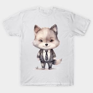 Gray Wolf Wearing a Tie T-Shirt